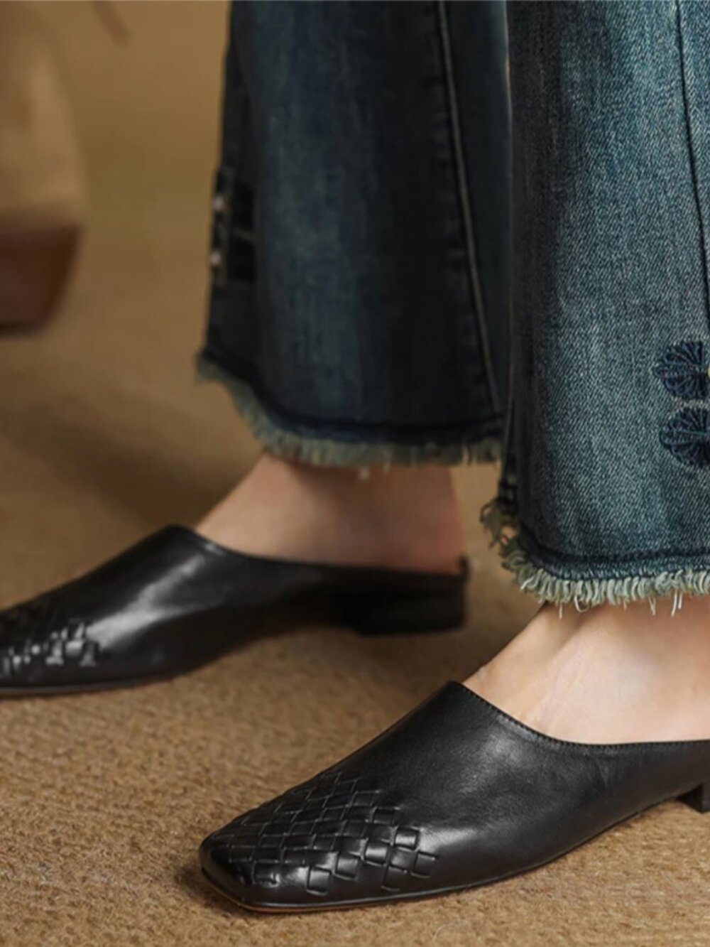 Riley Rivers Dalvi Genuine Leather Mules Black EU 42